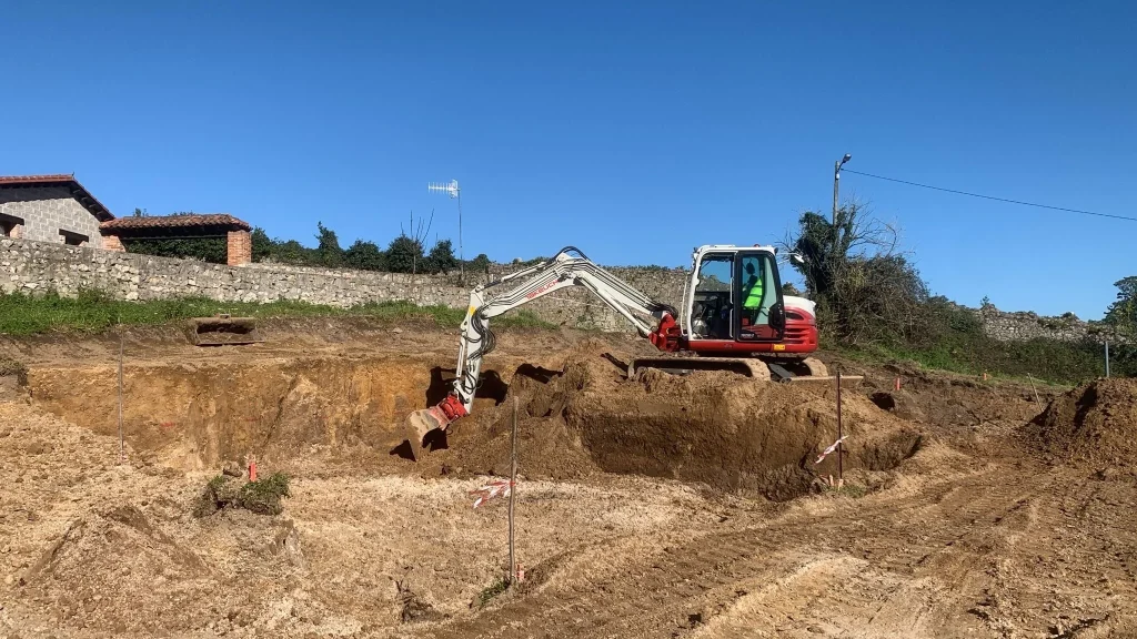 Replanteo y excavación de la cimentación