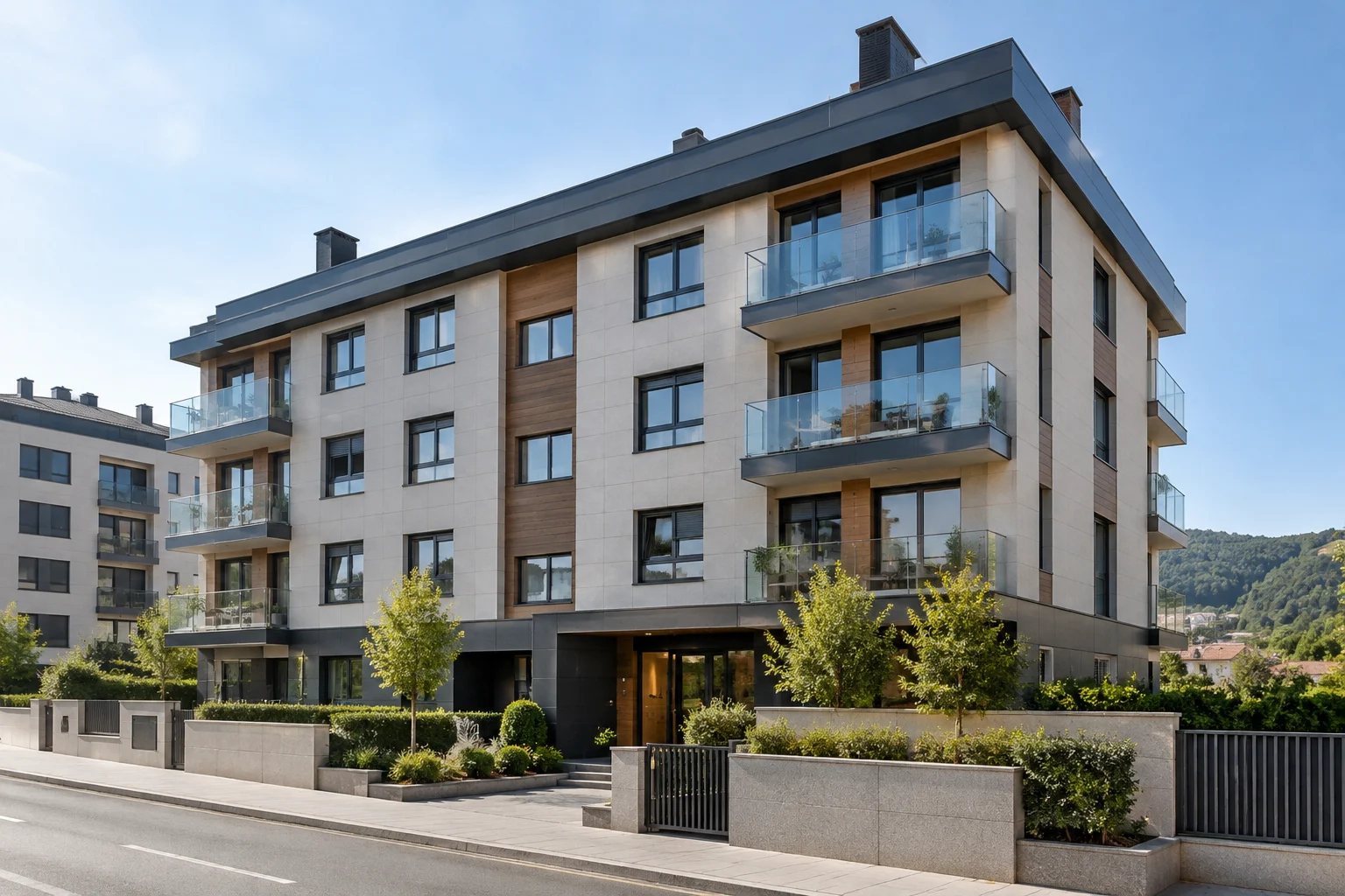 Edificio residencial con balcones