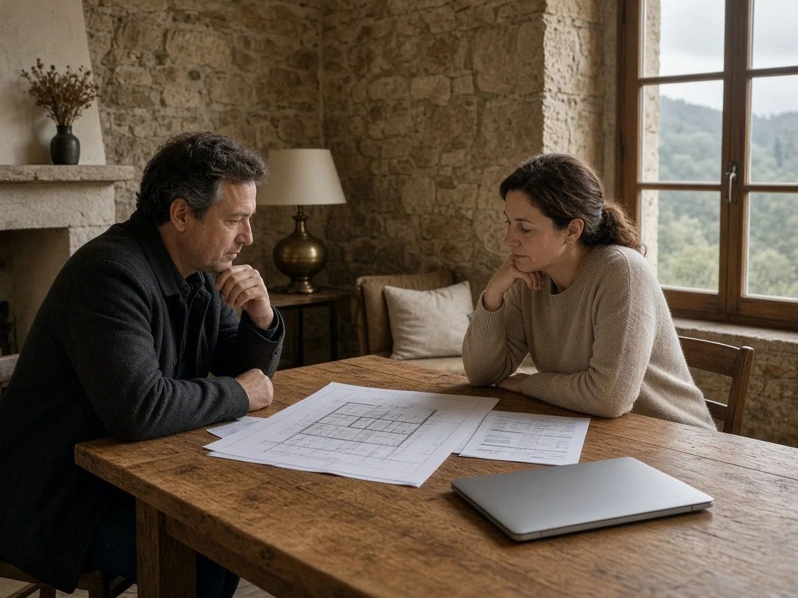 Reunión de proyecto y presupuesto por partidas sobre una mesa de trabajo